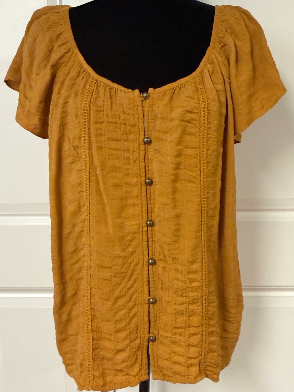 Rewind Boho Textured Button Up Top